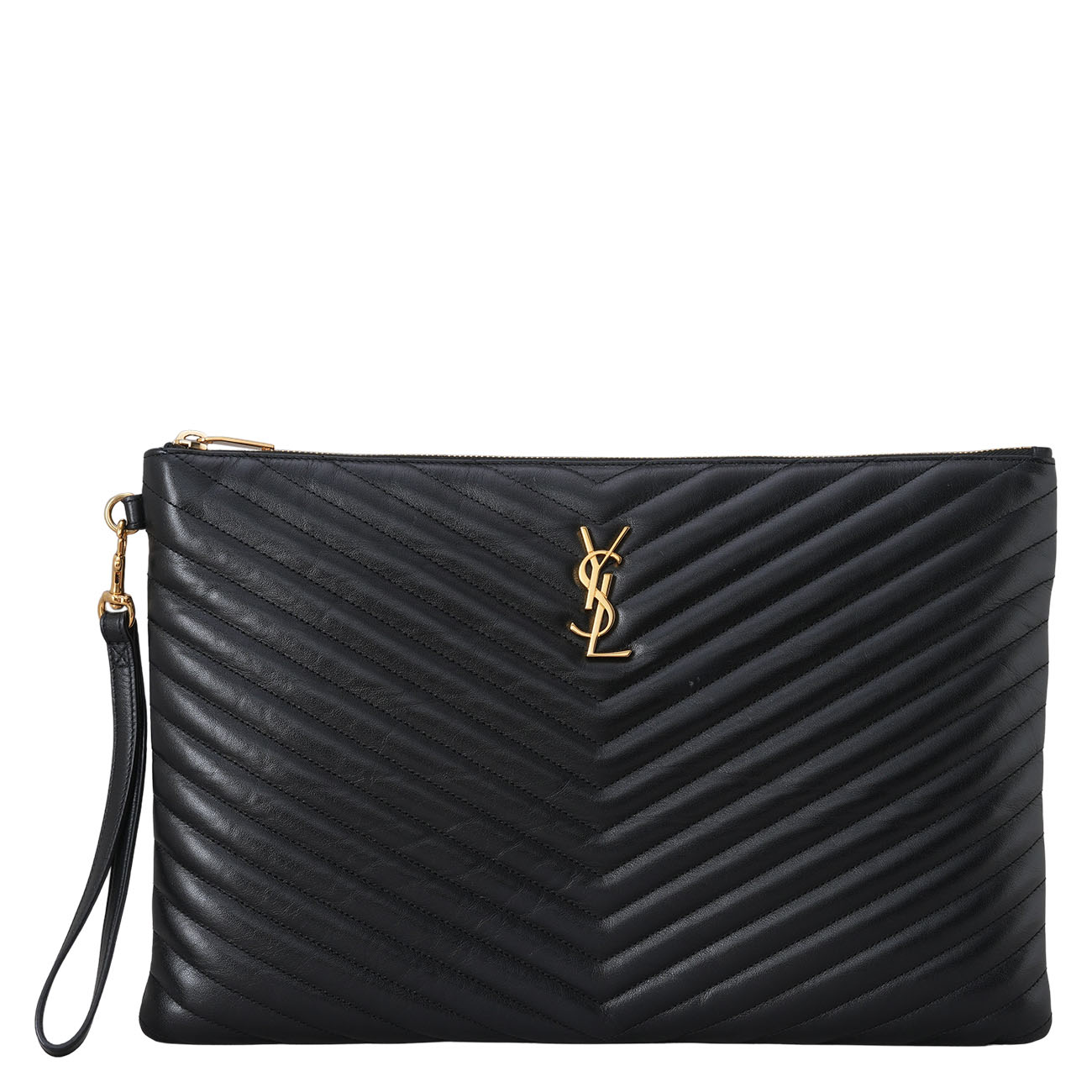 YVES SAINT LAURENT(USED)생로랑 440222 모노그램 쉐브론 클러치